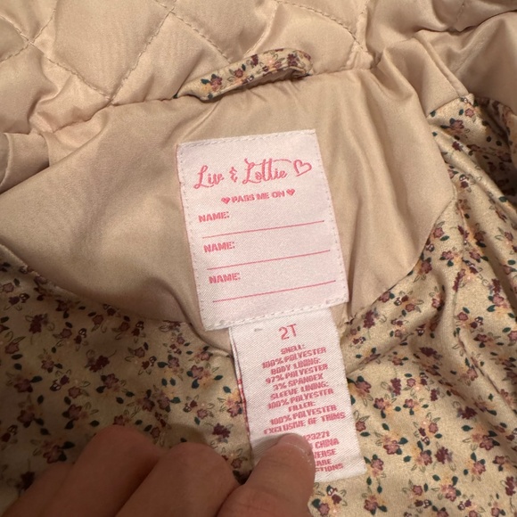 Charming Pink Quilted Jacket with hood by Liv and Lottie size 2T - Picture 2 of 4